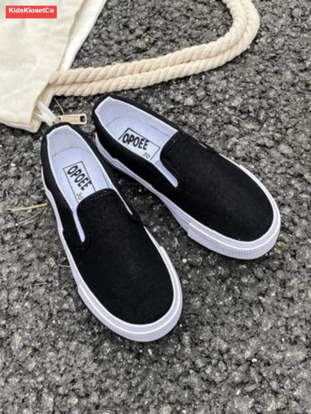 Kids Canvas Slip-On Sneakers Breathable Low Top Boys Girls